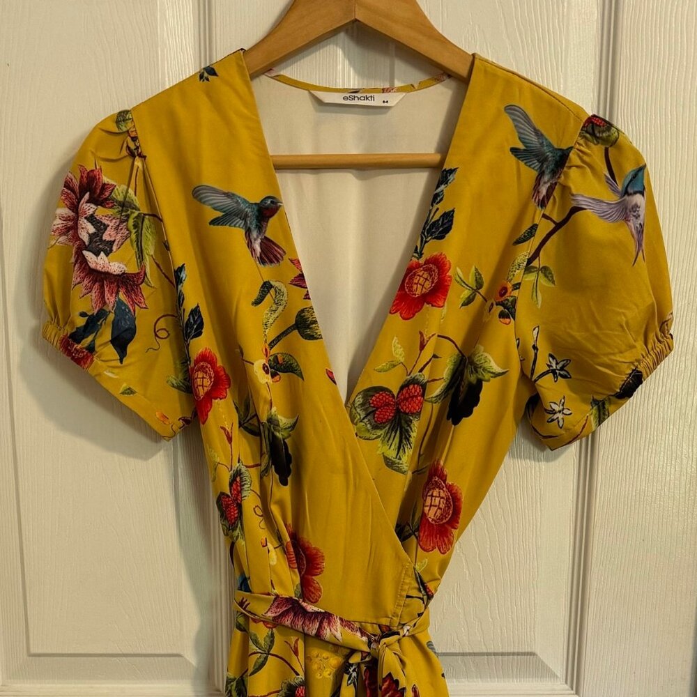 eShakti Yellow Floral Dress
